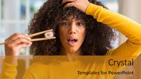  Presentation with generational african american culture and food - Cool new slide deck with using chopsticks at home stress backdrop and a gold colored foreground