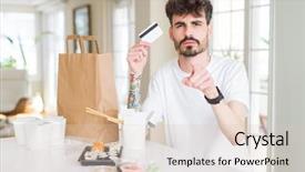  Presentation with credit card - PPT theme consisting of using credit card as payment background and a lemonade colored foreground