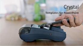  Presentation with credit card - Audience pleasing presentation theme consisting of using credit card terminal backdrop and a light blue colored foreground