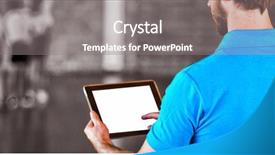  Presentation with using digital tablet - Audience pleasing presentation theme consisting of using digital tablet in basketball backdrop and a gray colored foreground