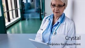  Presentation with digital hospital - Amazing theme having using digital tablet in hospital backdrop and a  colored foreground