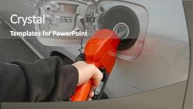  Presentation with fuel - Audience pleasing PPT layouts consisting of using fuel nozzle backdrop and a gray colored foreground