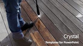  Presentation with cleaning - Presentation theme consisting of using high pressure washer cleaning background and a tawny brown colored foreground