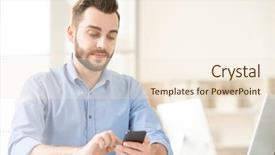  Presentation with office - Cool new slide set with using his smartphone for message backdrop and a  colored foreground