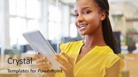  Presentation with social media - Colorful presentation design enhanced with using it for social media backdrop and a yellow colored foreground