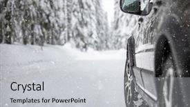  Presentation with road - Cool new presentation theme with using its four wheel drive backdrop and a light gray colored foreground