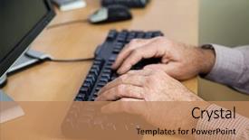  Presentation with keyboard - Theme consisting of using keyboard in computer class background and a  colored foreground