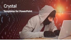  Presentation with chaotic abstract geometric digital - Amazing PPT theme having using laptop against abstract background backdrop and a tawny brown colored foreground