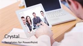  Presentation with meeting a doctor - Amazing PPT layouts having using laptop and digital tablet backdrop and a lemonade colored foreground