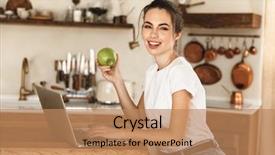  Presentation with student - Presentation design with using laptop computer eat apple background and a  colored foreground