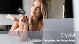  Presentation with photo - Audience pleasing PPT layouts consisting of using laptop computer holding debit backdrop and a  colored foreground