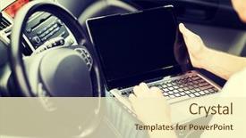  Presentation with vehicle - Cool new PPT layouts with using laptop computer in car backdrop and a cream colored foreground