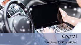  Presentation with connected car - Cool new presentation with using laptop computer in car backdrop and a light blue colored foreground