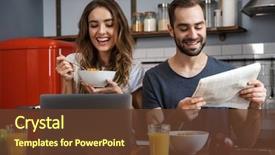  Presentation with newspaper laptop - Presentation theme enhanced with using laptop computer reading newspaper background and a tawny brown colored foreground