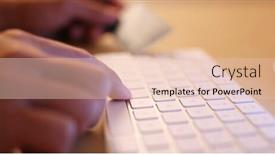  Presentation with pay - Presentation theme consisting of using-laptop-computer-to-pay background and a lemonade colored foreground