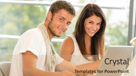  Presentation with academic - Audience pleasing presentation theme consisting of using laptop for school project backdrop and a  colored foreground