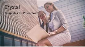  Presentation with young man holdng laptop on lap money - Amazing slides having using laptop in office premises backdrop and a  colored foreground