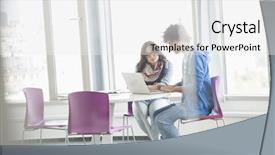  Presentation with creative - Theme consisting of using laptop together in creative background and a white colored foreground