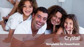  Presentation with together - Slides having using laptop together on bed background and a tawny brown colored foreground