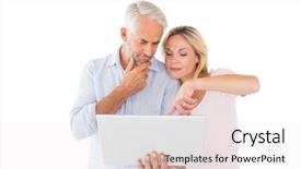  Presentation with laptop computers around the world backgroun - Cool new presentation theme with using laptop together on white backdrop and a light gray colored foreground