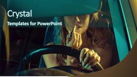  Presentation with beauty contest pageant - Audience pleasing PPT theme consisting of cars ladies - attractive blonde beauty using lipstick backdrop and a ocean colored foreground