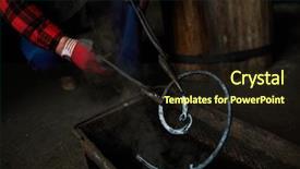  Presentation with workshop - PPT theme featuring using long tongs while getting background and a wine colored foreground