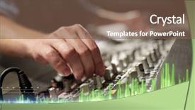  Presentation with recording studio mixing console - Beautiful theme featuring music technology and equipment concept backdrop and a violet colored foreground