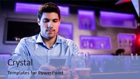  Presentation with bar - Presentation design featuring using mobile phone at bar background and a light blue colored foreground