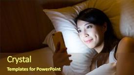  Presentation with movie - Beautiful PPT layouts featuring using mobile phone at night backdrop and a tawny brown colored foreground