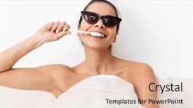  Presentation with bed - Audience pleasing presentation design consisting of using mobile phone brushing teeths backdrop and a lemonade colored foreground