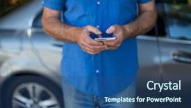  Presentation with road - Cool new slides with using mobile phone by car backdrop and a ocean colored foreground