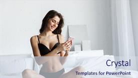  Presentation with abstract beautiful black pink glitter - Slide deck enhanced with using mobile phone in bed background and a  colored foreground