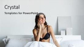  Presentation with black woman - Beautiful PPT layouts featuring using mobile phone in bed backdrop and a  colored foreground