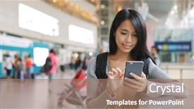  Presentation with phone - Cool new presentation design with using mobile phone in station backdrop and a coral colored foreground