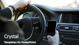  Presentation with driving - Amazing theme having using mobile phone while driving backdrop and a tawny brown colored foreground
