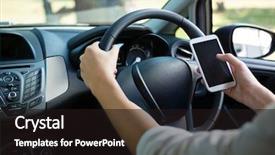  Presentation with phone - Slide set having using mobile phone while driving background and a  colored foreground