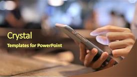  Presentation with phone - Beautiful presentation theme featuring using mobile phone backdrop and a tawny brown colored foreground