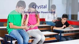  Presentation with listening - Theme with using mobilephone while listening music background and a sky blue colored foreground