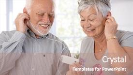  Presentation with senior couple - Presentation having using mp3 listening to music background and a coral colored foreground