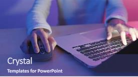  Presentation with internet cafe - Slide set enhanced with using notebook computer with blue background and a ocean colored foreground