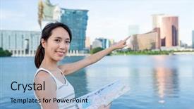  Presentation with old map paper ropes and compass - Theme enhanced with using paper map and finger background and a light blue colored foreground