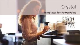  Presentation with waitress - Colorful PPT theme enhanced with using pencil while add backdrop and a soft green colored foreground