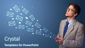  Presentation with communication - Cool new slide set with using phone with online communication backdrop and a  colored foreground