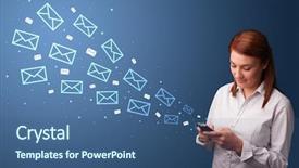  Presentation with non violent communication - Slide deck with using phone with online communication background and a ocean colored foreground