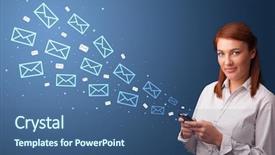  Presentation with communication - Amazing theme having using phone with online communication backdrop and a ocean colored foreground