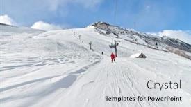  Presentation with lift - Presentation consisting of using-ski-lift-pulling-button background and a  colored foreground