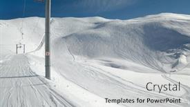  Presentation with lift - PPT theme featuring using-ski-lift background and a light gray colored foreground