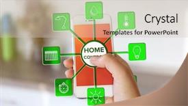  Presentation with smart home automation system - Audience pleasing slides consisting of using smart home app backdrop and a  colored foreground