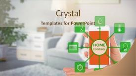  Presentation with smart home - PPT theme having using smart home app background and a lemonade colored foreground