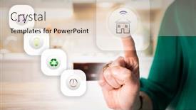  Presentation with smart home - Audience pleasing slide set consisting of using-smart-home-application-internet backdrop and a lemonade colored foreground